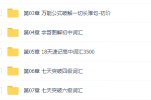 极简英语课程思维语法汇总,宇哥在线视频练习口语课程(11章)